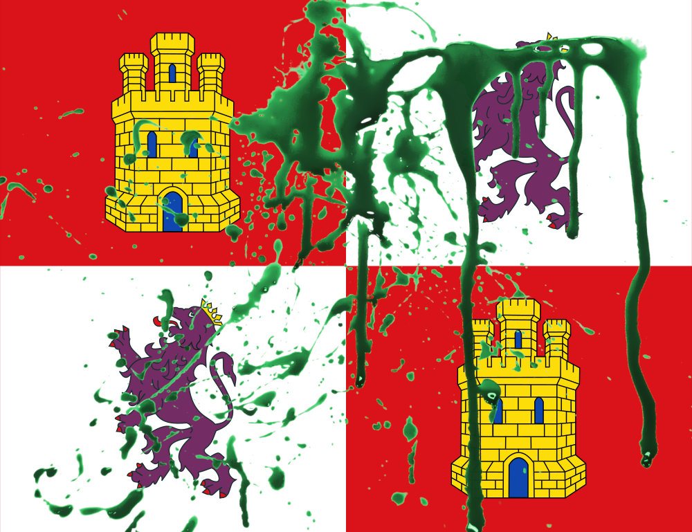 Sangre verde sobre la bandera de Castilla y León