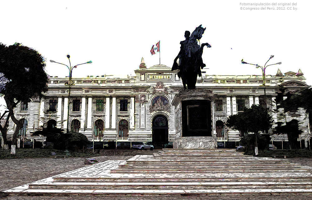 Fotomanipulación fachada del Congreso del Perú